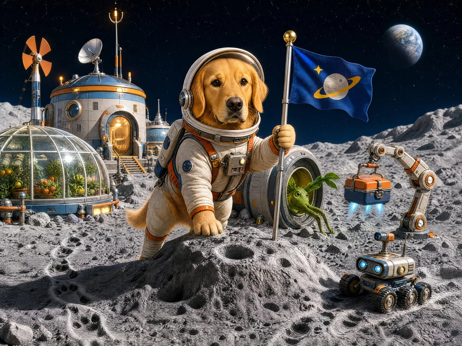 L’explorateur lunaire — scène composée par le studio PuzzleOfYou