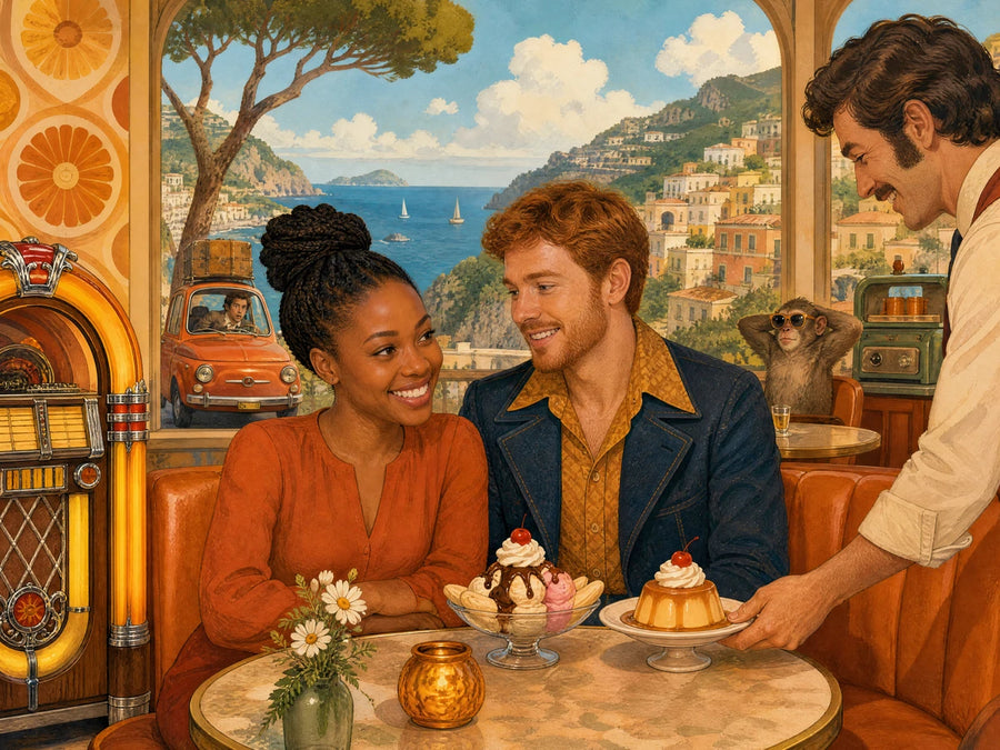 La table de la rencontre — scène composée par le studio PuzzleOfYou