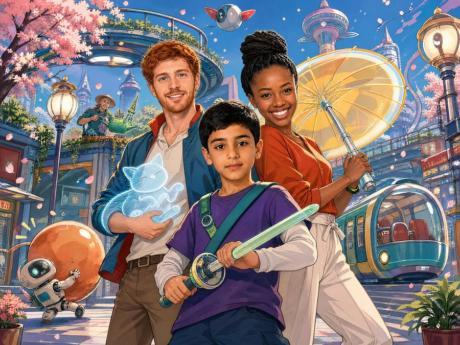 Le générique de la famille — scène composée par le studio PuzzleOfYou