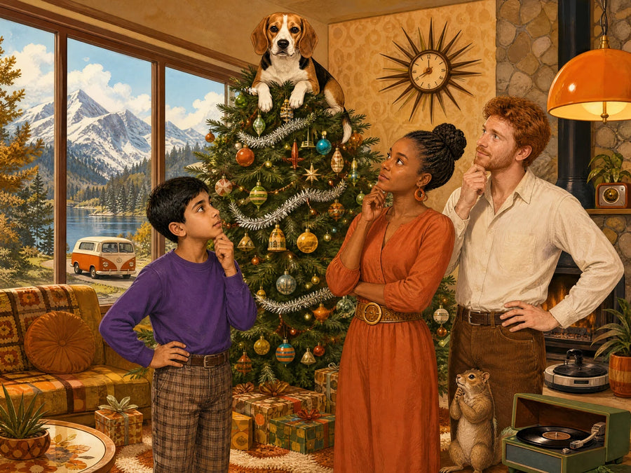 Le sapin a un problème — scène composée par le studio PuzzleOfYou